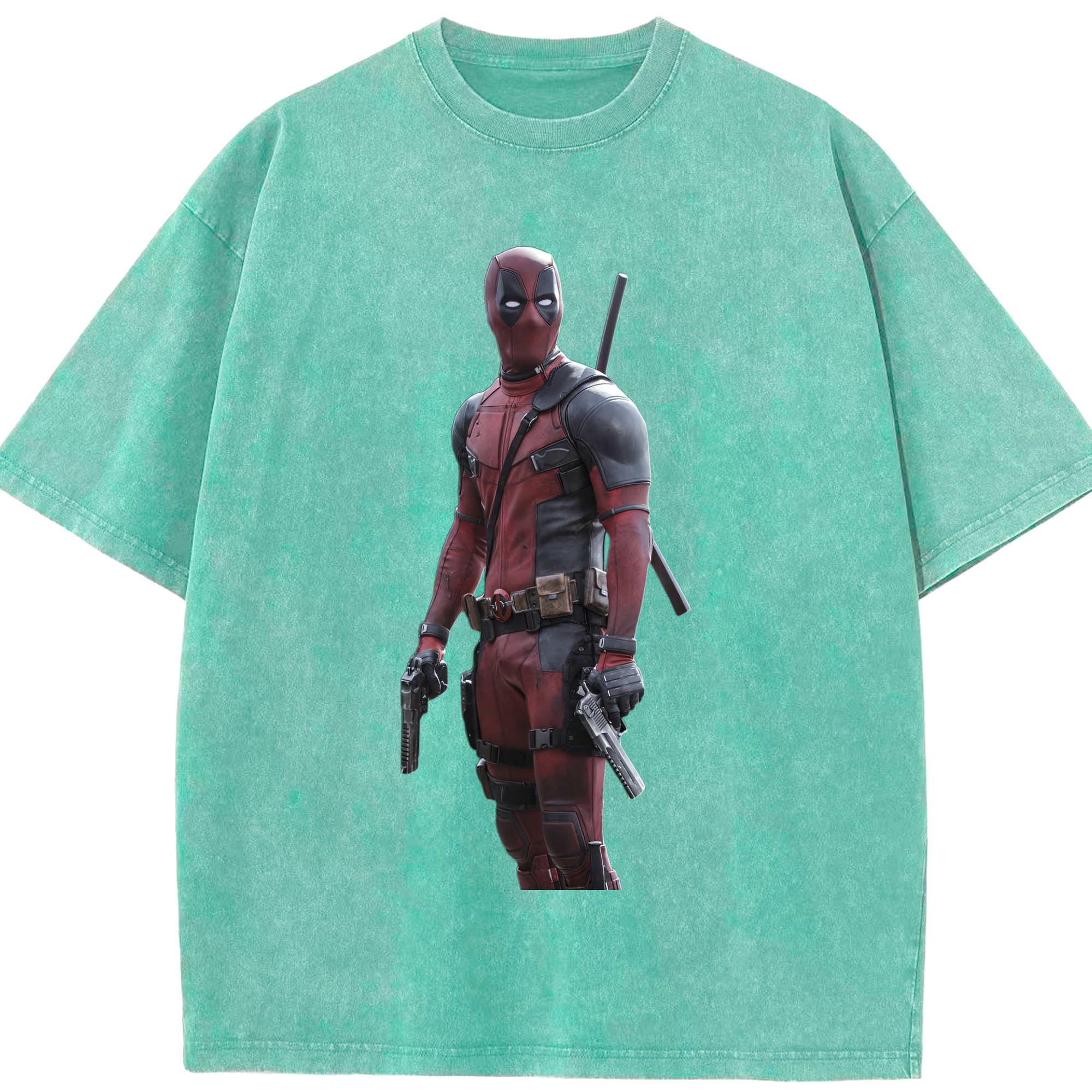 （画像用） Deadpool デッドプール 綿100% ヴィンテージ風 半袖Tシャツ（フロントプリント）